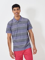 Crew Clothing Heritage Stripe Pique 100% Cotton Polo Shirt - Image 1 of 5