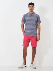 Crew Clothing Heritage Stripe Pique 100% Cotton Polo Shirt - Image 3 of 5