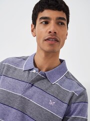 Crew Clothing Heritage Stripe Pique 100% Cotton Polo Shirt - Image 4 of 5