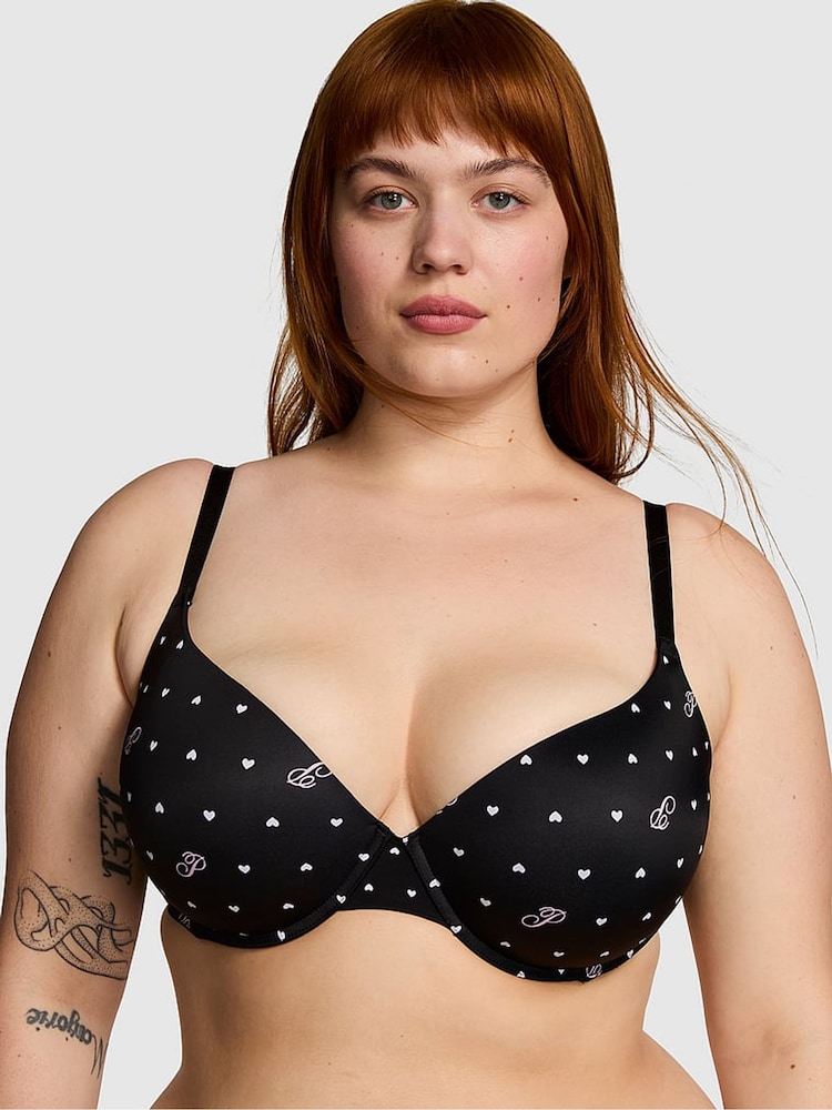 Zwarte hartprint met tekst - Victoria's Secret PINK beha - Image 1 of 3