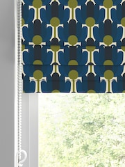 Orla Kiely Navy Blue Florida Made to Measure 100% Cotton Roman Blinds - Image 2 of 6