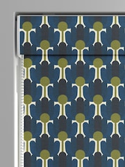 Orla Kiely Navy Blue Florida Made to Measure 100% Cotton Roman Blinds - Image 3 of 6