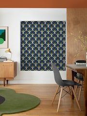 Orla Kiely Navy Blue Florida Made to Measure 100% Cotton Roman Blinds - Image 5 of 6