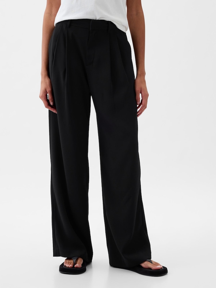 Gap Black 365 High Waisted Pleated Trousers - Image 2 of 5