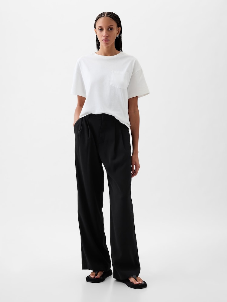 Gap Black 365 High Waisted Pleated Trousers - Image 2 of 4 Gap Black 365 High Waisted Pleated Trousers - Image 2 of 4