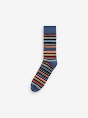 Neutral/Green/Colour Pop Stripe Pattern Socks 5 Pack - Image 2 of 7