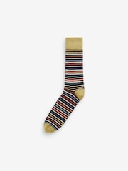 Neutral/Green/Colour Pop Stripe Pattern Socks 5 Pack - Image 3 of 7