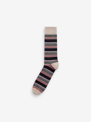 Neutral/Green/Colour Pop Stripe Pattern Socks 5 Pack - Image 4 of 7