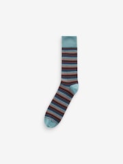 Neutral/Green/Colour Pop Stripe Pattern Socks 5 Pack - Image 5 of 7