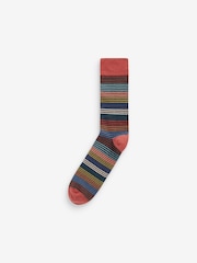 Neutral/Green/Colour Pop Stripe Pattern Socks 5 Pack - Image 6 of 7