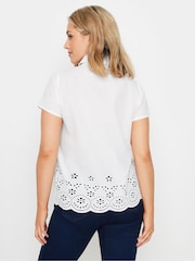 M&Co White Button Down Collard Broderie Shirt - Image 4 of 7