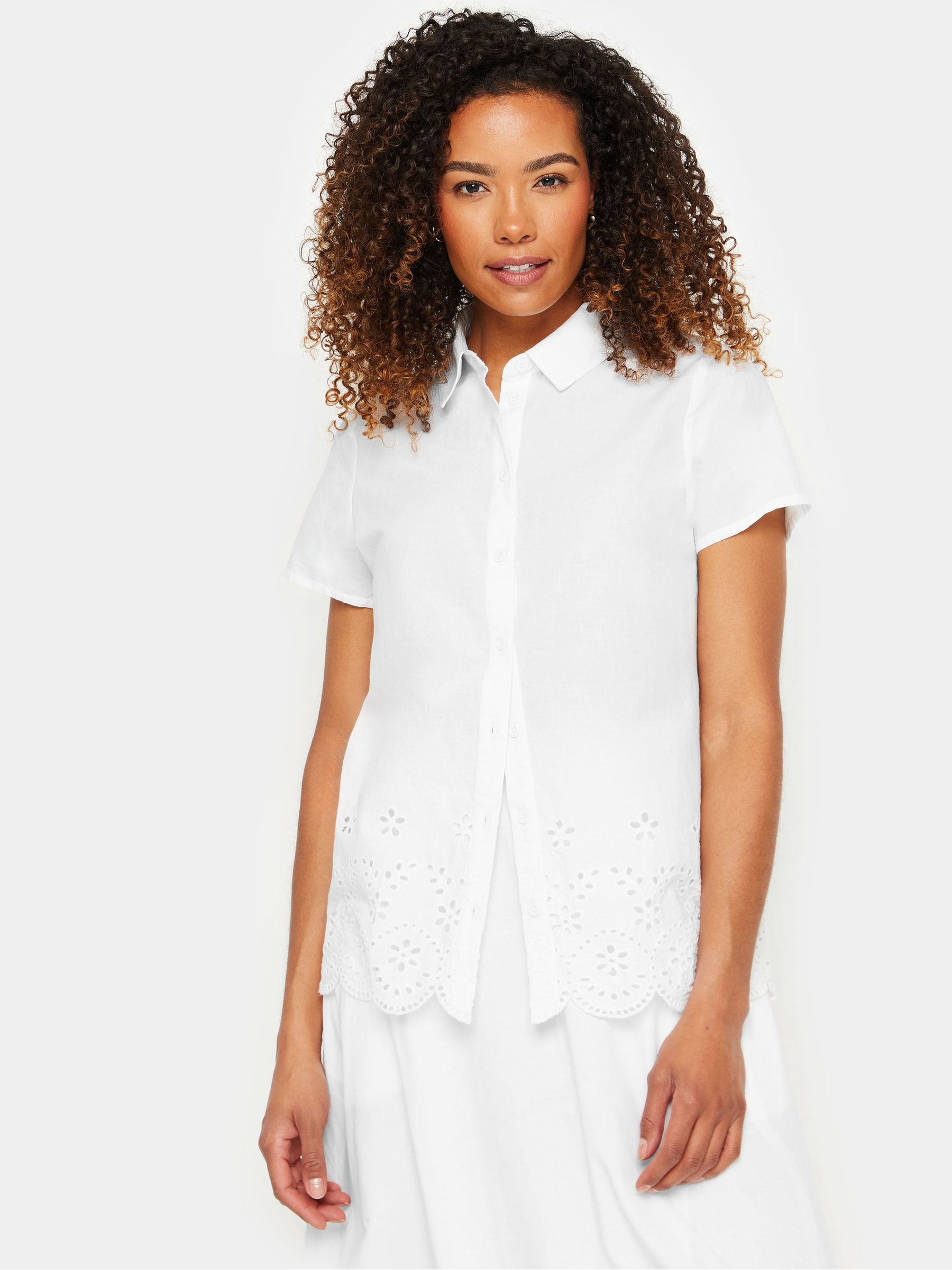 Buy M&Co White Button Down Collard Broderie Shirt from the Next UK ...