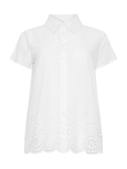 M&Co White Button Down Collard Broderie Shirt - Image 7 of 7