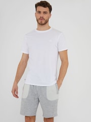 Gri - Pantaloni scurți pentru transpirație cu panou de contrast Threadbare - Imaginea 1 din 4