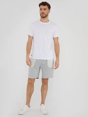 Gri - Pantaloni scurți pentru transpirație cu panou de contrast Threadbare - Imaginea 3 din 4
