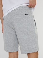Gri - Pantaloni scurți pentru transpirație cu panou de contrast Threadbare - Imaginea 4 din 4