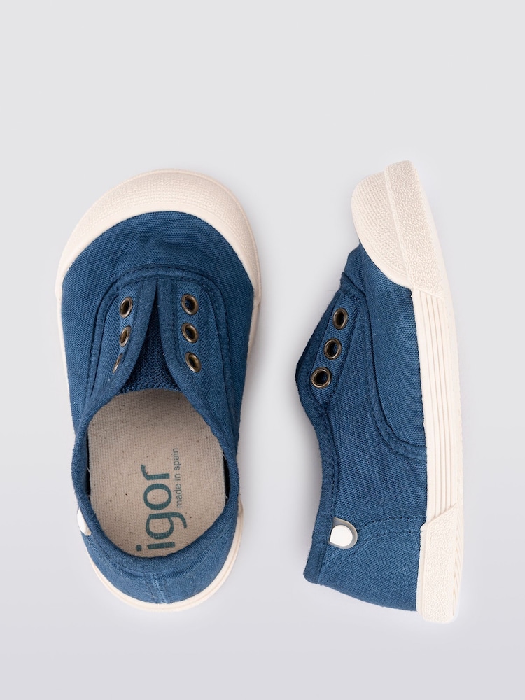 כחול  - Igor Lona Canvas Plimsolls Shoes - Image 4 of 7