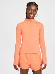 Oranžová - Nike Dri-FIT Long Sleeve Half Zip Top - Obrázok 1 z 6