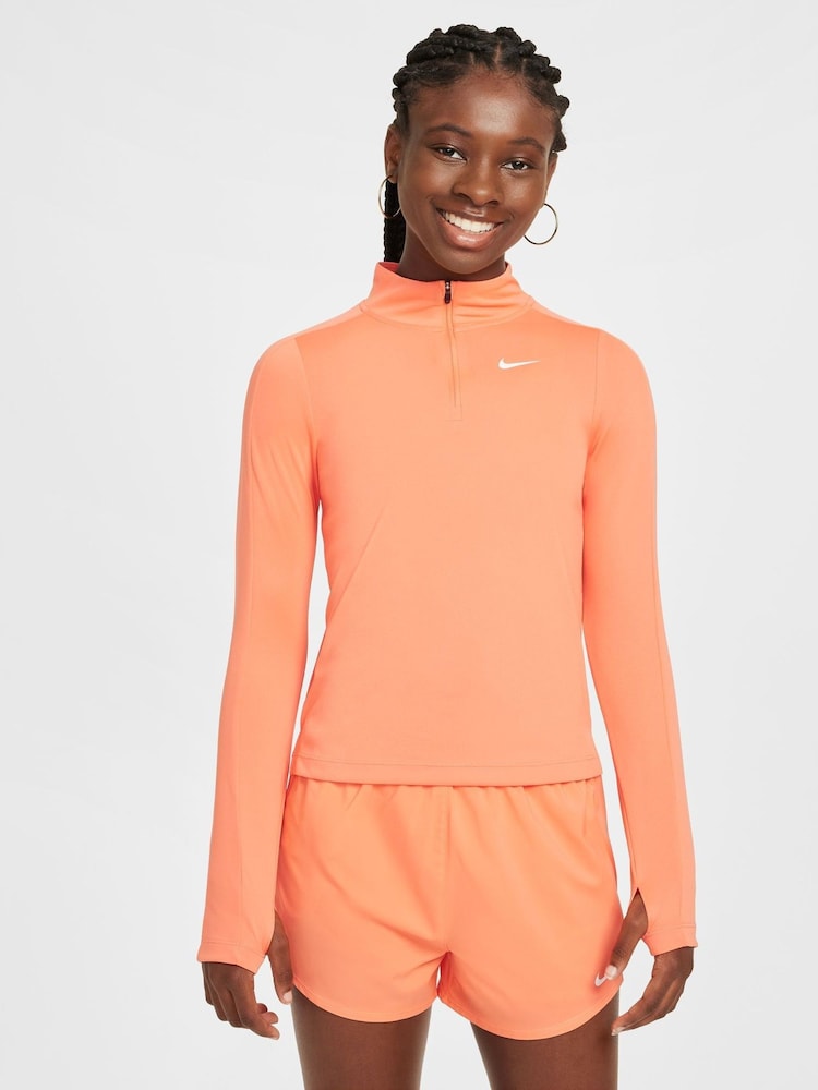Oranžová - Nike Dri-FIT Long Sleeve Half Zip Top - Obrázok 1 z 6