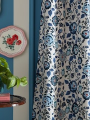 Cath Kidston Navy Strawberry Garden Blackout Eyelet Curtains - Image 3 of 3