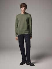 Green Regular Fit Cotton Rich Crew Jumper - Image 1 of 7