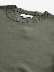Green Regular Fit Cotton Rich Crew Jumper - Image 6 of 7