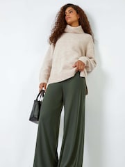 Roman Green Wide Leg Stretch Trousers - Image 1 of 6