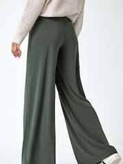 Roman Green Wide Leg Stretch Trousers - Image 4 of 6