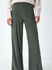 Roman Green Wide Leg Stretch Trousers - Image 5 of 6