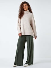 Roman Green Wide Leg Stretch Trousers - Image 6 of 6