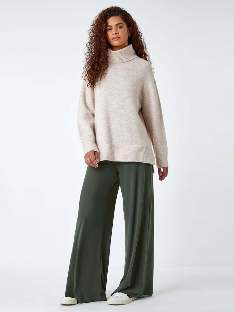 Roman Green Wide Leg Stretch Trousers - Image 6 of 6