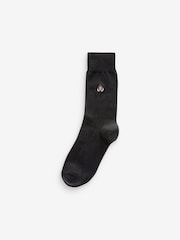 Black Safari Animals Fun Embroidered Socks 5 Pack - Image 6 of 8