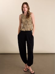 Baukjen Yellow Maggie Printed Sleeveless Smocked Top - Image 3 of 4