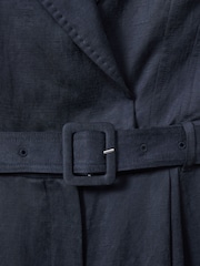 Reiss Navy Anabella Cupro Belted Tux Jumpsuit - Image 5 of 6