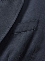 Reiss Navy Anabella Cupro Belted Tux Jumpsuit - Image 6 of 6
