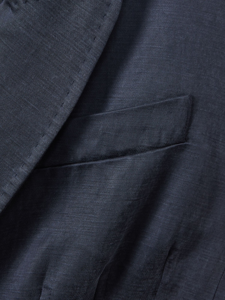 Reiss Navy Anabella Cupro Belted Tux Jumpsuit - Image 6 of 6