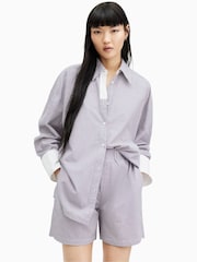 AllSaints White Stripe Karina Shorts - Image 1 of 9