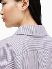 AllSaints White Stripe Karina Shorts - Image 6 of 9