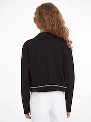 Calvin Klein Black Logo Tape Zip Jacket - Image 2 of 6