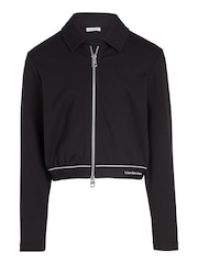 Calvin Klein Black Logo Tape Zip Jacket - Image 4 of 6