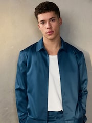 Blue EDIT Satin Shacket - Image 1 of 13