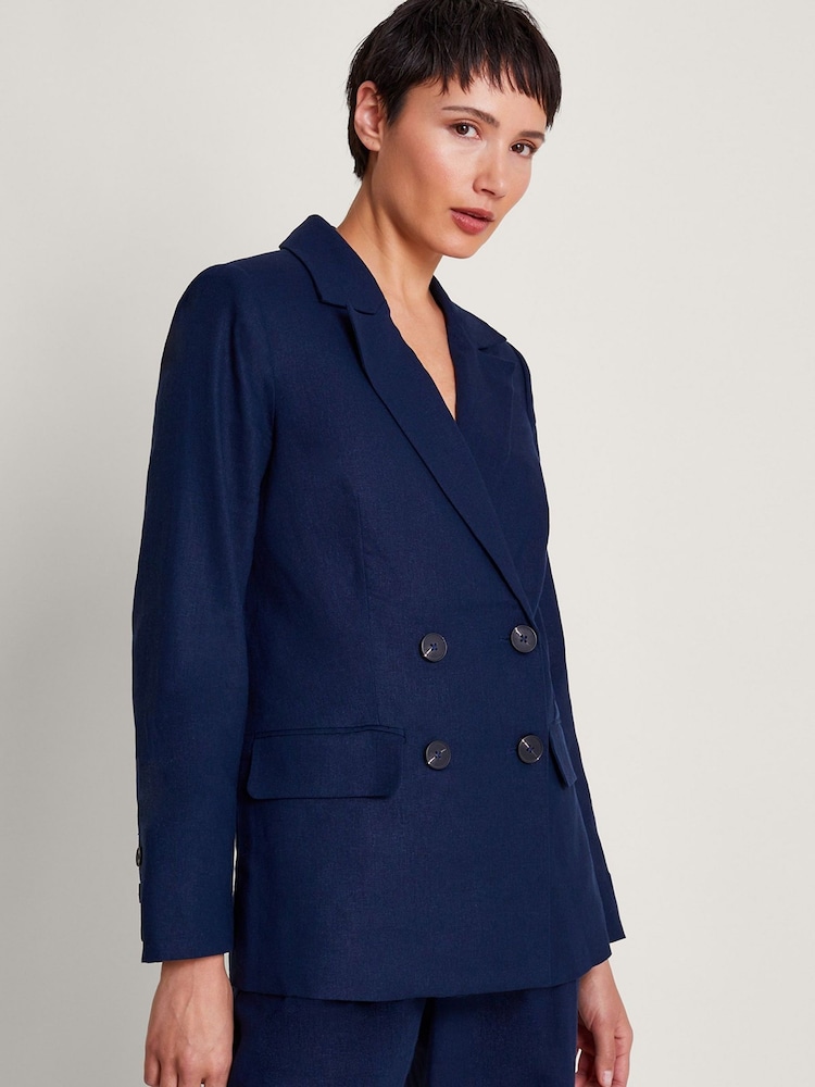 Monsoon Blue Mabel Double Breasted Jacket - Image 1 of 5 Monsoon Blue Mabel Double Breasted Jacket - Image 1 of 5