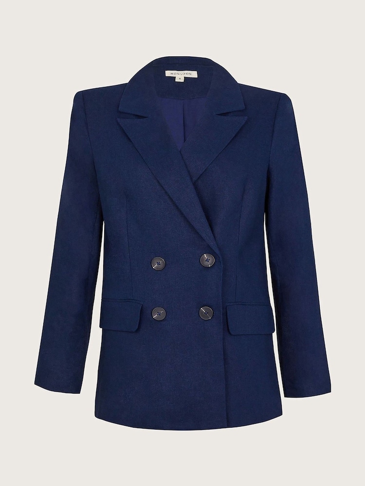 Monsoon Blue Mabel Double Breasted Jacket - Image 5 of 5 Monsoon Blue Mabel Double Breasted Jacket - Image 5 of 5