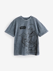 Charcoal Grey 100% Cotton Licensed Mandalorian Short Sleeve T-Shirt (3-16yrs) - Image 1 of 5