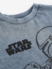 Charcoal Grey 100% Cotton Licensed Mandalorian Short Sleeve T-Shirt (3-16yrs) - Image 4 of 5