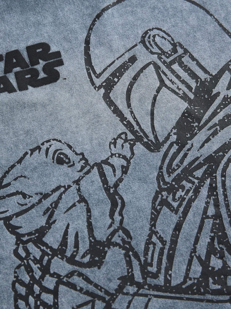 Charcoal Grey 100% Cotton Licensed Mandalorian Short Sleeve T-Shirt (3-16yrs) - Image 5 of 5