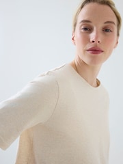 JoJo Maman Bébé Oatmeal Oversized Boyfriend Maternity T-Shirt - Image 5 of 6