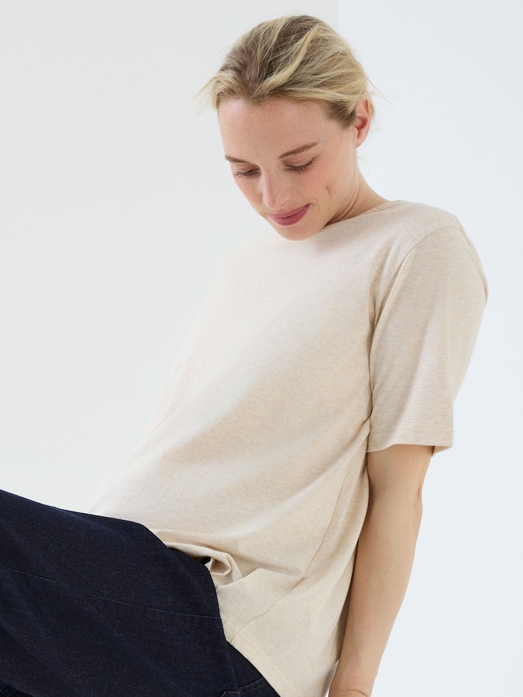 JoJo Maman Bébé Oatmeal Oversized Boyfriend Maternity T-Shirt - Image 6 of 6 JoJo Maman Bébé Oatmeal Oversized Boyfriend Maternity T-Shirt - Image 6 of 6