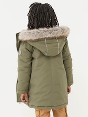 FatFace Easdale Khaki Green Hooded Parka Jacket - Image 2 of 6