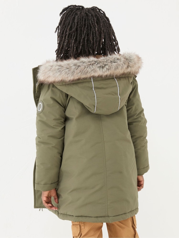 FatFace Easdale Khaki Green Hooded Parka Jacket - Image 2 of 6